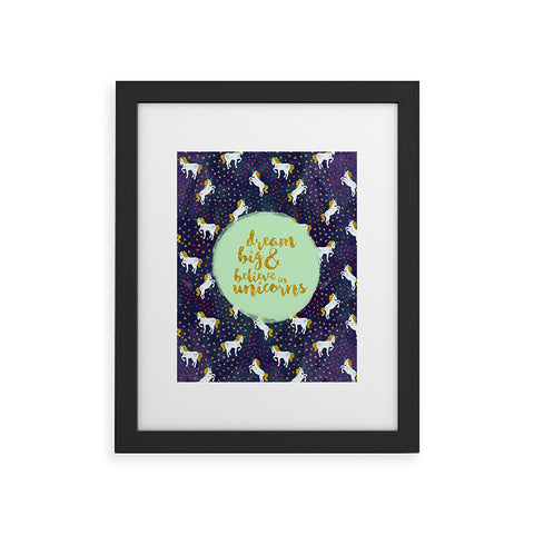 Hello Sayang Believe in Unicorns Framed Art Print