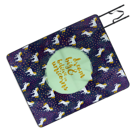 Hello Sayang Believe in Unicorns Picnic Blanket