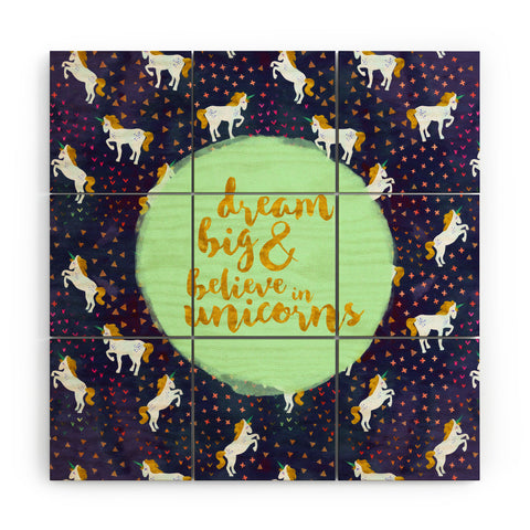 Hello Sayang Believe in Unicorns Wood Wall Mural