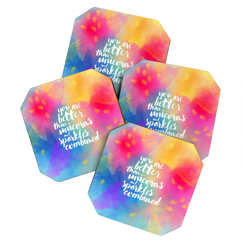Hello Sayang Better Than Unicorns Coaster Set