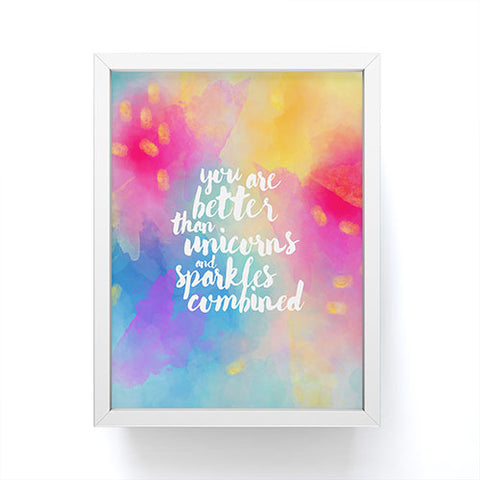 Hello Sayang Better Than Unicorns Framed Mini Art Print