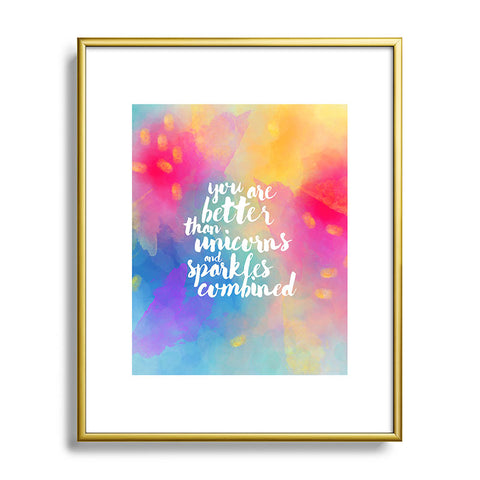 Hello Sayang Better Than Unicorns Metal Framed Art Print