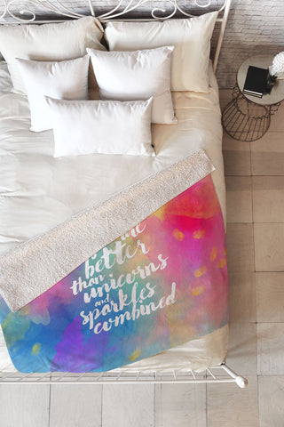 Hello Sayang Better Than Unicorns Fleece Throw Blanket