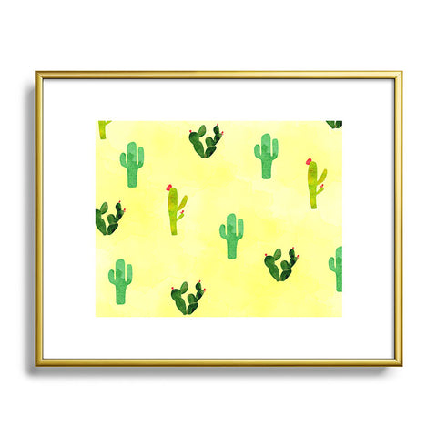 Hello Sayang Cactus Madnessa Metal Framed Art Print