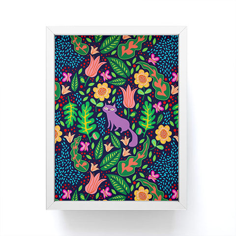 Hello Sayang Cat Night Framed Mini Art Print