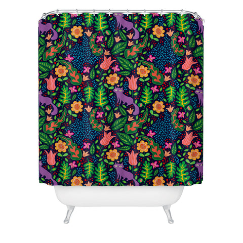 Hello Sayang Cat Night Shower Curtain