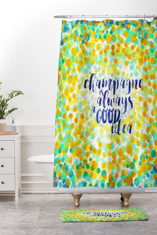Hello Sayang Champagne is Always A Good Idea Shower Curtain And Mat