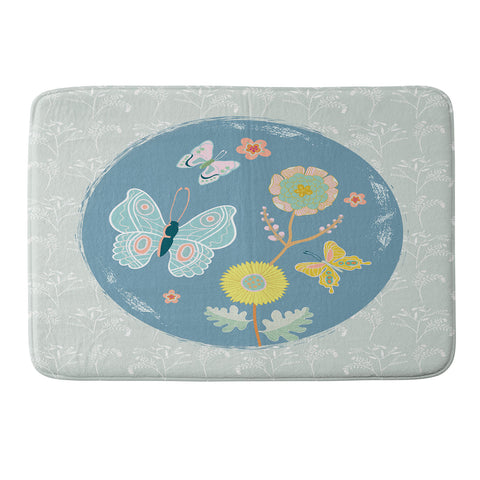 Hello Sayang Dancing Butterflies Memory Foam Bath Mat