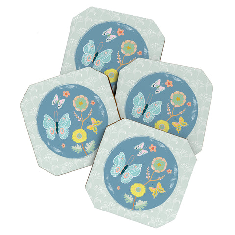Hello Sayang Dancing Butterflies Coaster Set