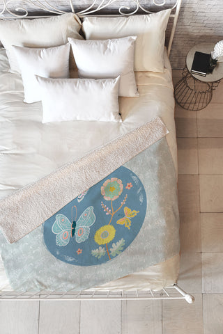 Hello Sayang Dancing Butterflies Fleece Throw Blanket