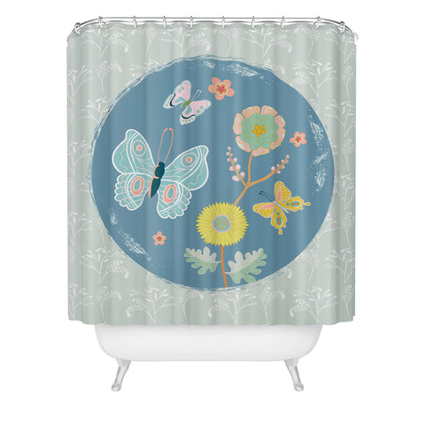 Hello Sayang Dancing Butterflies Shower Curtain