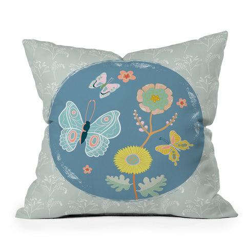 Hello Sayang Dancing Butterflies Throw Pillow