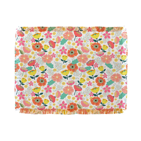 Hello Sayang Day Wild Flowers Throw Blanket
