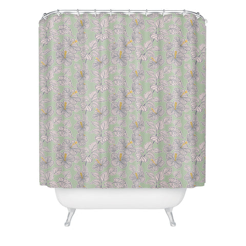 Hello Sayang Dreamy Hibiscus Shower Curtain