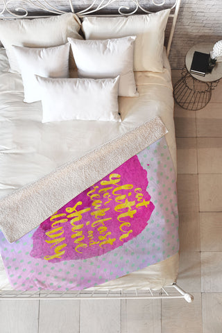 Hello Sayang Eat Glitter for Breakfast Fleece Throw Blanket