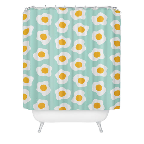 Hello Sayang Eggcellent Blue Eggs Shower Curtain