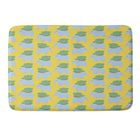 Hello Sayang Elephant Planter Memory Foam Bath Mat