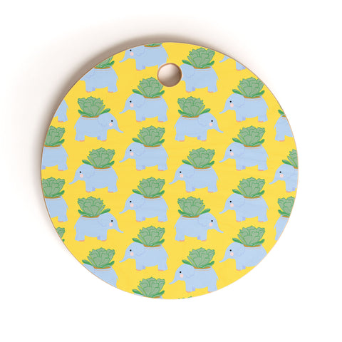 Hello Sayang Elephant Planter Cutting Board Round