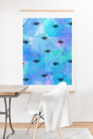 Hello Sayang Eye Blush Blue Art Print And Hanger