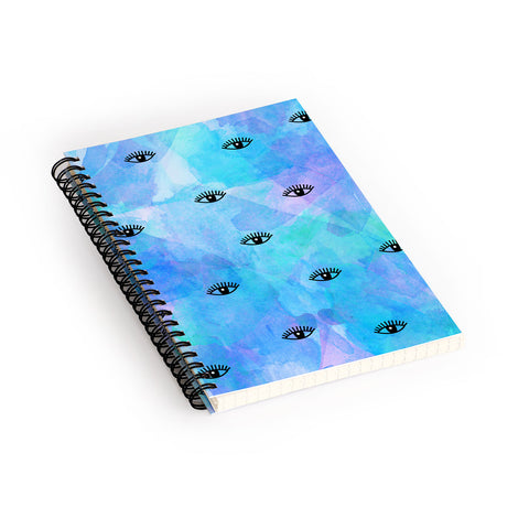 Hello Sayang Eye Blush Blue Spiral Notebook
