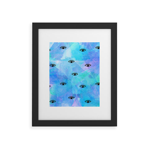 Hello Sayang Eye Blush Blue Framed Art Print
