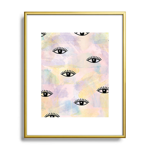 Hello Sayang Eye Blush Metal Framed Art Print