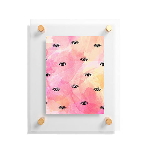 Hello Sayang Eye Blush Pink Floating Acrylic Print