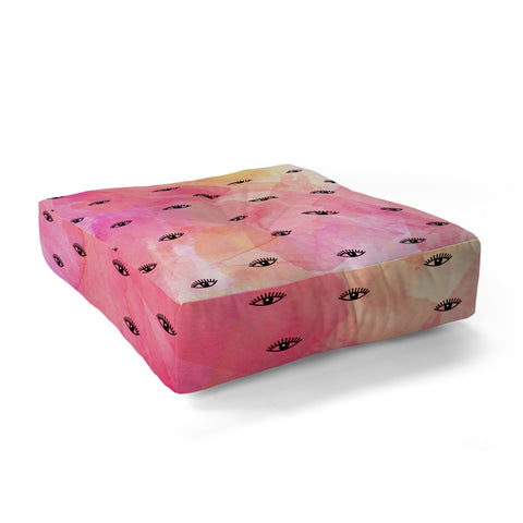 Hello Sayang Eye Blush Pink Floor Pillow Square