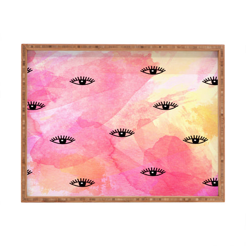 Hello Sayang Eye Blush Pink Rectangular Tray