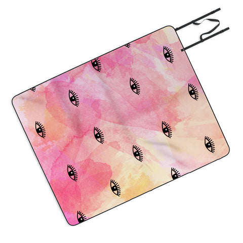 Hello Sayang Eye Blush Pink Picnic Blanket