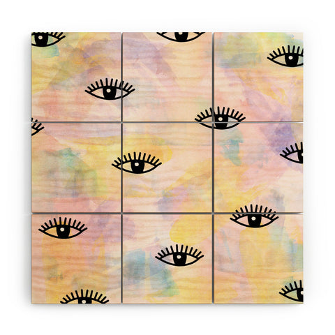 Hello Sayang Eye Blush Wood Wall Mural