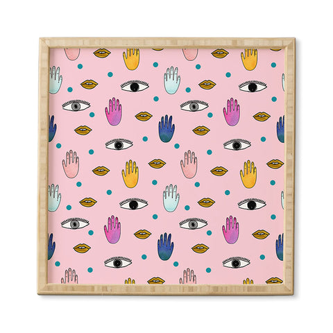 Hello Sayang Eyes Hands Lips Dots Framed Wall Art