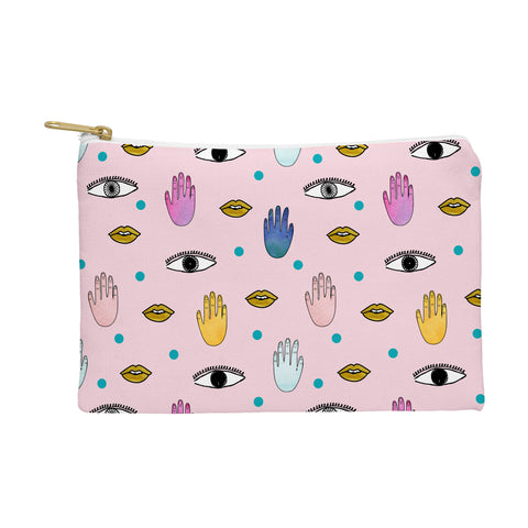 Hello Sayang Eyes Hands Lips Dots Pouch