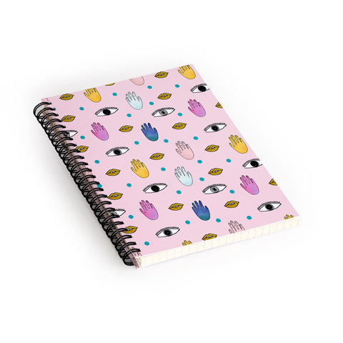 Hello Sayang Eyes Hands Lips Dots Spiral Notebook