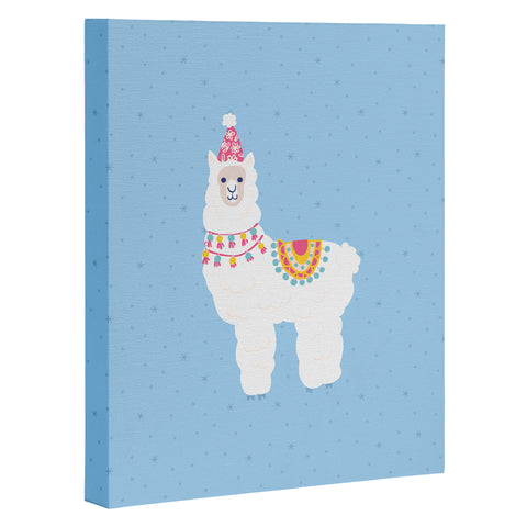 Hello Sayang Fa La La La Llama Blue Art Canvas