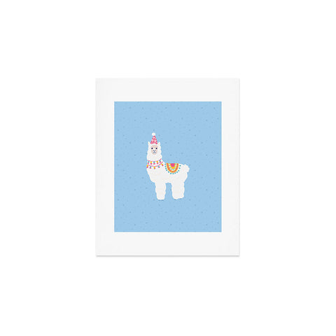Hello Sayang Fa La La La Llama Blue Art Print