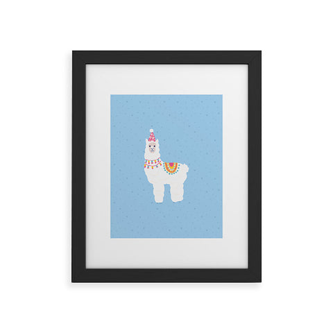 Hello Sayang Fa La La La Llama Blue Framed Art Print