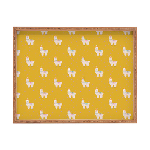 Hello Sayang Fa La La La Llama Mustard Rectangular Tray