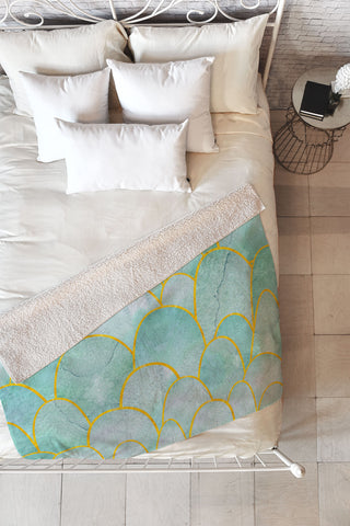 Hello Sayang Fish Scales Fleece Throw Blanket