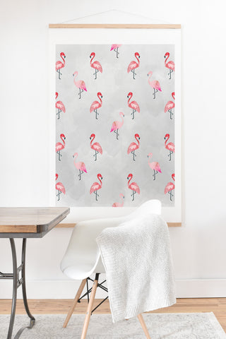 Hello Sayang Flaming Flamingo Art Print And Hanger