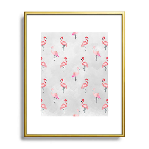 Hello Sayang Flaming Flamingo Metal Framed Art Print