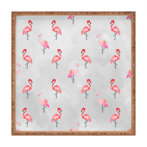 Hello Sayang Flaming Flamingo Square Tray