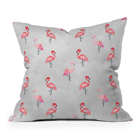 Hello Sayang Flaming Flamingo Throw Pillow
