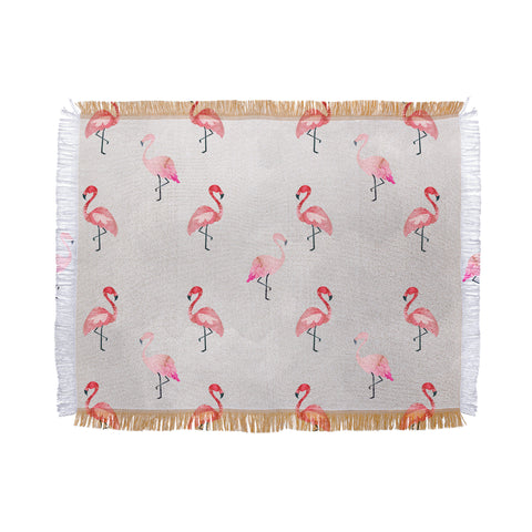 Hello Sayang Flaming Flamingo Throw Blanket