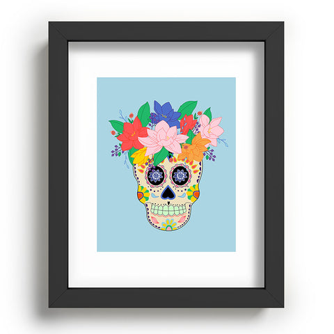 Hello Sayang Floral Skull Recessed Framing Rectangle