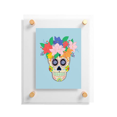 Hello Sayang Floral Skull Floating Acrylic Print