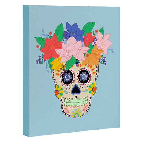 Hello Sayang Floral Skull Art Canvas