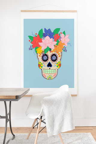 Hello Sayang Floral Skull Art Print And Hanger