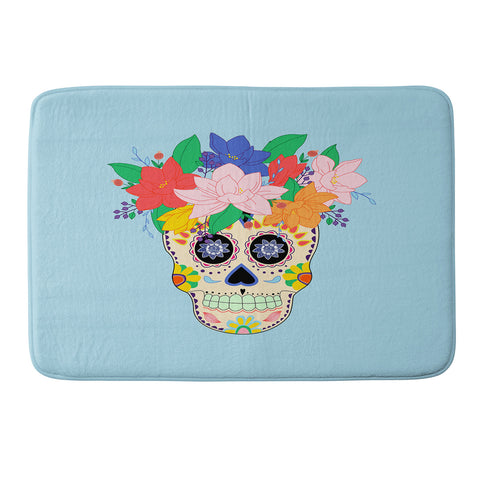 Hello Sayang Floral Skull Memory Foam Bath Mat
