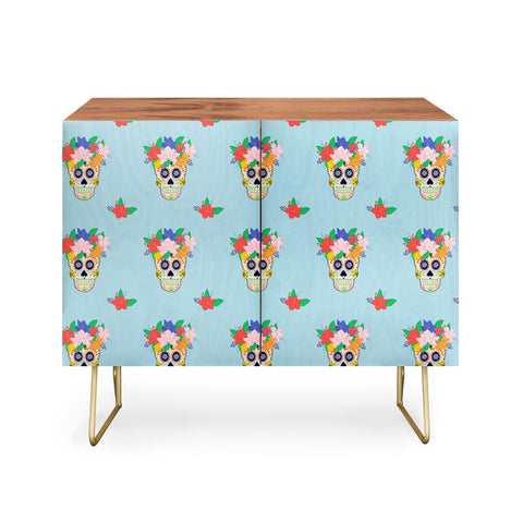 Hello Sayang Floral Skull Credenza
